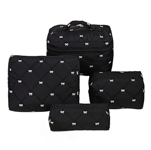 4pcs Damen Make up Tasche Kosmetiktasche groß Set Multifunktional Schminktäschchen Aesthetic Stuff cleangirl Make up Tasche mit ReiBverschluss, Organizer Tasche (X) von ZGHQHCDRH