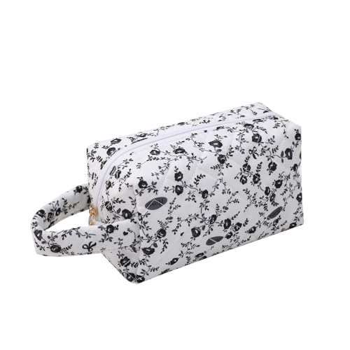 Cosmetic Bag clean Girl Stuff Handtasche Girls with Floral Pattern Pink Cosmetic Bag Kosmetiktasche Set, Kulturtasche Damen Soft Cotton (B) von ZGHQHCDRH