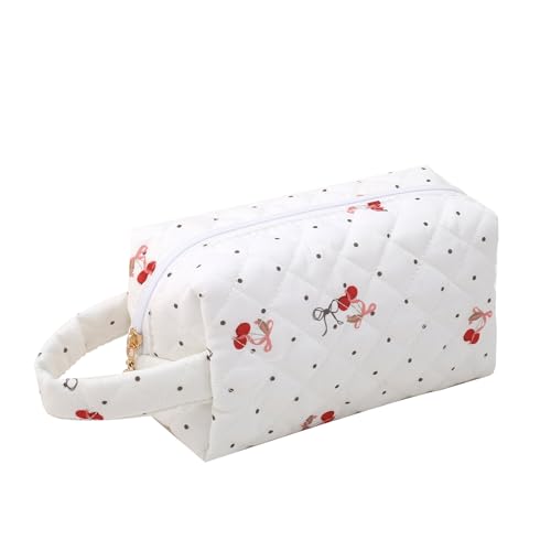 Cosmetic Bag clean Girl Stuff Handtasche Girls with Floral Pattern Pink Cosmetic Bag Kosmetiktasche Set, Kulturtasche Damen Soft Cotton (D) von ZGHQHCDRH