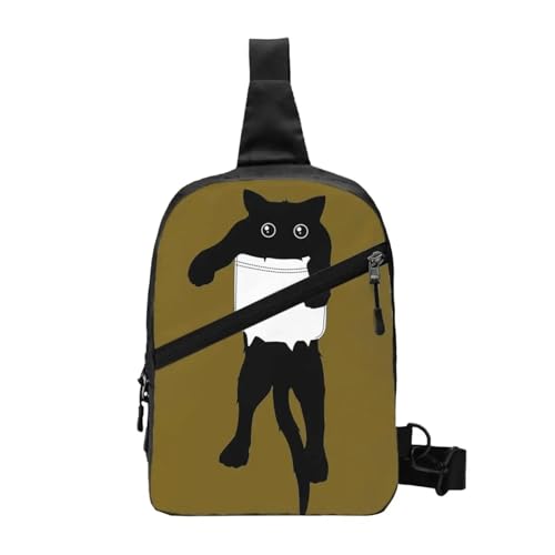 Hang Loose Black Cat Pocket Art Chest Bag Männer Sling Crossbody Rucksack Brusttasche Reisen Wandern Daypack Umhängetasche Hang Loose Black Cat Pocket Art Chest Bag Männer Sling Crossbody Rucksack Brusttasche Reisen Wandern Daypack Umhängetasche von ZGHQHCDRH