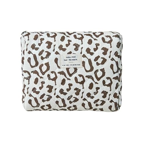 Kosmetiktasche Damen, Kulturbeutel Damen, Beauty Bag - Leopard Schminktasche, Make up Tasche Gesteppte mit Reißverschluss Handtaschen Leopard-Schönheitstasche (C 02) von ZGHQHCDRH