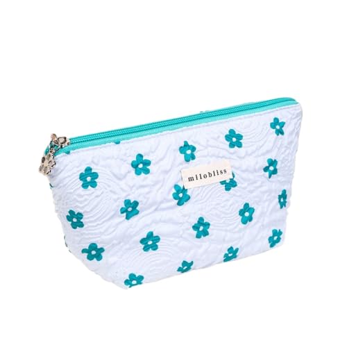 Kosmetiktasche Gesteppte Emergency kit Girls School Bag Kosmetiktasche für Frauen,Damen Blumen-Schminktasche, Reise-Toiletten-Organisationstasche (09) von ZGHQHCDRH