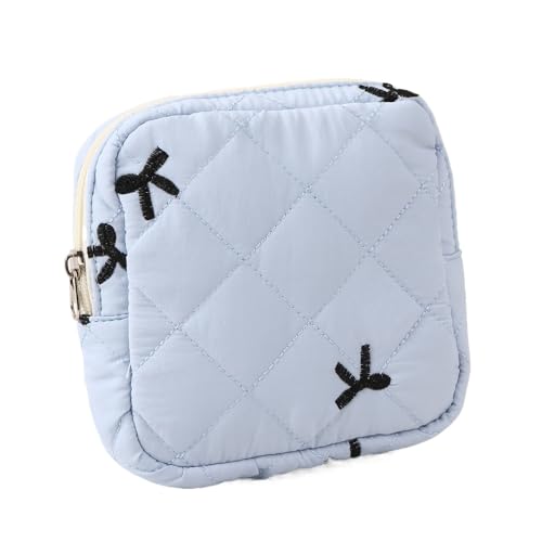 Kosmetiktasche Kleine Make up Tasche für Handtasche, Aesthetic Stuff clean Girl mini Schminktasche Damen mit Fächern Reise Makeup Tasche für Frauen (I) von ZGHQHCDRH
