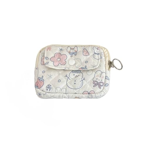 Kosmetiktasche Kulturtasche Damen mit Blumenmuster,Handgemachte Kosmetiktasche aus Baumwolle Quilted Makeup-Bag Schminktasche blumig & kariert Make Up Tasche Small (O) von ZGHQHCDRH