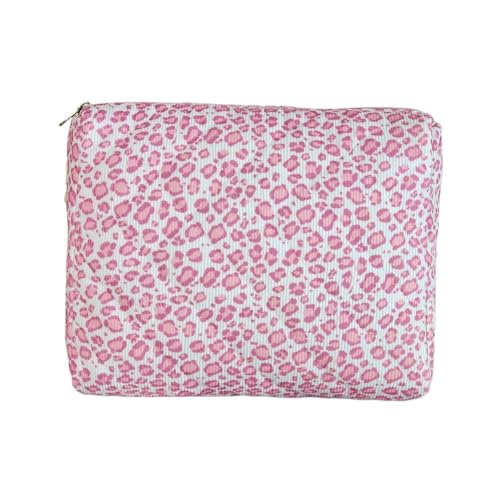 Kosmetiktasche Leopardenmuster Stylisch Make Up Tasche Leicht Kompakt Kulturtasche für Frauen Mädchen Kosmetiktasche groß für Handtasche Reise Gym (B 02) von ZGHQHCDRH