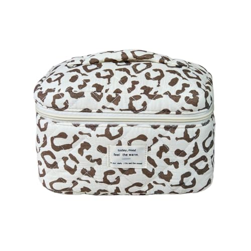 Kosmetiktasche Leopardenmuster Stylisch Make Up Tasche Leicht Kompakt Kulturtasche für Frauen Mädchen Kosmetiktasche groß für Handtasche Reise Gym (C 01) von ZGHQHCDRH
