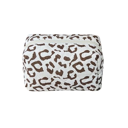 Kosmetiktasche Leopardenmuster Stylisch Make Up Tasche Leicht Kompakt Kulturtasche für Frauen Mädchen Kosmetiktasche groß für Handtasche Reise Gym (C 03) von ZGHQHCDRH
