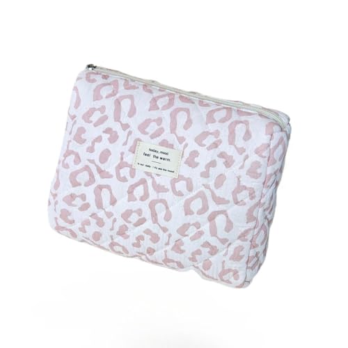 Kosmetiktasche Leopardenmuster Stylisch Make Up Tasche Leicht Kompakt Kulturtasche für Frauen Mädchen Kosmetiktasche groß für Handtasche Reise Gym (D 02) von ZGHQHCDRH