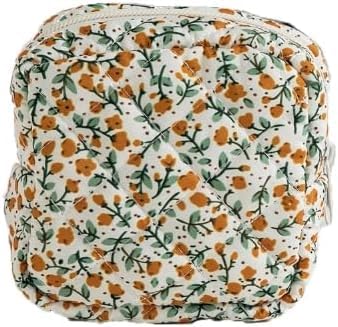 Kosmetiktasche kulturtasche Damen Make up Tasche Makeup Bag Quilted Makeup Bag for Women, Bag Floral Cotton CosmeticBag Travel Cotton clean Girl (C) von ZGHQHCDRH