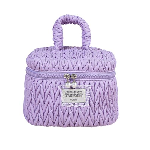 Kosmetiktaschen für Frauen Make up Tasche Kosmetiktasche groß Aesthetic Stuff clean Gir Reise Kosmetiktaschen mit Metall ReiBverschluss Make upTasche für Mädchen (Lila A) von ZGHQHCDRH