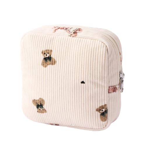 Kulturtasche Damen Cosmetic Bag Make up Tasche Aesthetic School Stuff clean Girl Cord Kosmetiktasche Kleine Kleine Kosmetiktasche Emergency kit Girls School Bag Reise fur Frauen (18) von ZGHQHCDRH