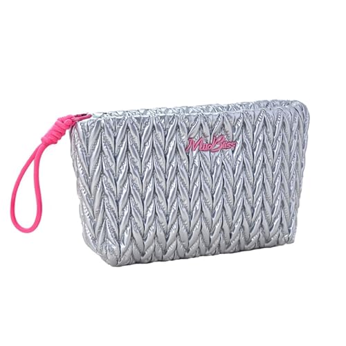 Kulturtasche Damen groß Mädchen Kosmetiktasche Aesthetic Stuff clean Girl schminktasche Make up Tasche Emergency kitgirls School Bag Geschenke für Mädchen Frauen (Silber B) von ZGHQHCDRH