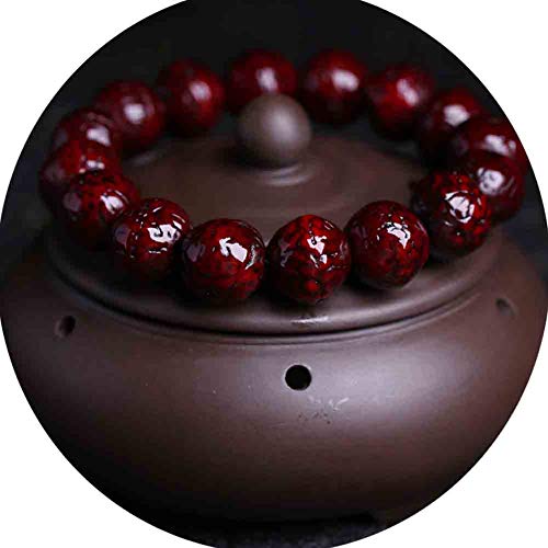 Perlenarmband, 13MM Holz Perlen Armband tibetische Meditation buddhistische Gebet Mala elastische Rudraksha Schmuck Weihnachten(B) von ZGHQHCDRH
