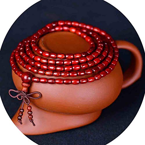 Perlenarmband, Natürliches Rosenholz-Perlenarmband, Gebetsarmband, tibetisch-buddhistischer Buddha-Meditations-Mala-Schmuck for das Unisex-Geschenkzubehör(3 * 4mm*216) von ZGHQHCDRH