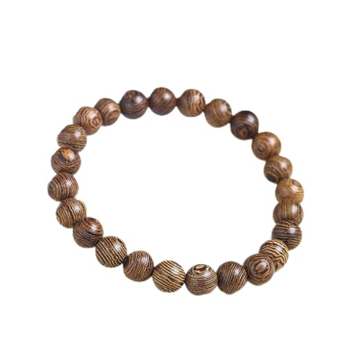 ZGHQHCDRH, 1 Stück Gebetsperlen-Armband, buddhistischer Rosenkranz, Mala, Meditation, rundes Glücksarmband for natürliches Wenge-Holz, 8 mm(10mm) von ZGHQHCDRH