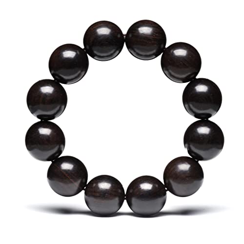 ZGHQHCDRH, 1 Stück Natürlicher schwarzer Holzrosenkranz tibetischer Buddhismus Pferd Armband Rosenkranz Armband Schmuck-15mm 15 Perlen von ZGHQHCDRH
