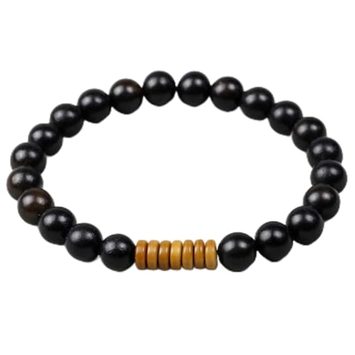 ZGHQHCDRH, 1 Stück Naturholzperlen mit Kokosnussschale Männer Armbänder Meditation Frauen Gestrecktes Armband Gebet Schmuck Yoga Geschenk(Ht,17cm) von ZGHQHCDRH