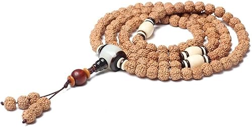 ZGHQHCDRH, Armband, Holz 108 Armband Mala Gebetsperlen Natürliche Rudraksha Tibetisch-buddhistische Meditation Einzigartige Textur Halskette Paarschmuck von ZGHQHCDRH