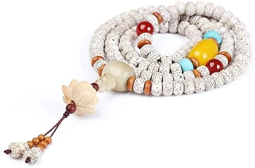 ZGHQHCDRH, Armband mit 108 Perlen, tibetisch-buddhistischer Stern, Mond, Bodhi mit Lotus-/Buddha-Anhänger, Meditation, natürliches Holz, Mala, Gebetsperlen-Halskette von ZGHQHCDRH
