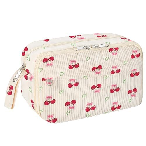 Cord-Stoff Federmäppchen Aesthetic Stuff clean Girl Aesthetic Mäppchen große Federmappe Mädchen Junge Teenager Erwachsene Schlamppermäppchen Pencil Case mit Tragegriff (H) von ZGHQHCDRH