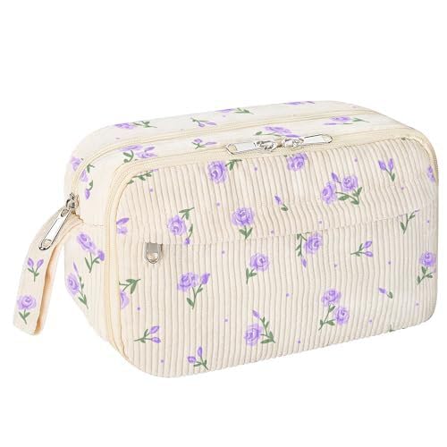 Cord-Stoff Federmäppchen Aesthetic Stuff clean Girl Aesthetic Mäppchen große Federmappe Mädchen Junge Teenager Erwachsene Schlamppermäppchen Pencil Case mit Tragegriff (L) von ZGHQHCDRH
