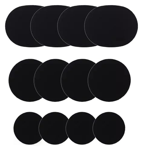 ZGHQHCDRH Fersenreparaturpflaster, Patch, 6/12 Stück selbstklebender Fersenloch-Patch for die Rückseite von Sportschuhen, Lederschuhen und High Heels(Black,12pcs) von ZGHQHCDRH