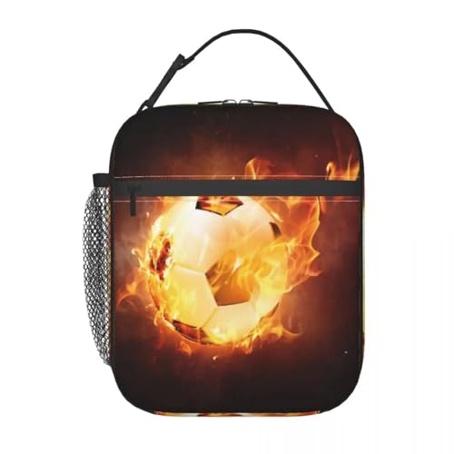 ZGHQHCDRH Flaming Soccer Ball Design One Lunchbag von ZGHQHCDRH