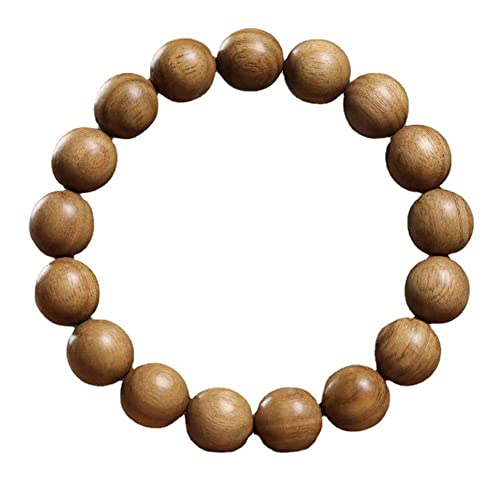 ZGHQHCDRH Rosenkranz-Armband, 12 mm milchduftendes Holzperlen-Armband, buddhistisches Gebets-Rosenkranz-Einzelkreis-Armband, Unisex for Meditationsgesang von ZGHQHCDRH