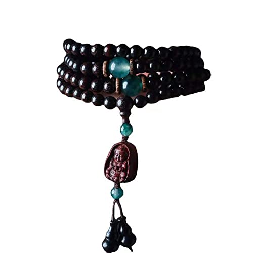 ZGHQHCDRH Rosenkranz-Armband, 6 mm großes sambisches Blut-Sandelholz-Armband mit mehreren Kreisen und 108 exquisiten buddhistischen Gebetsperlen for Singen, Meditation, Mala von ZGHQHCDRH