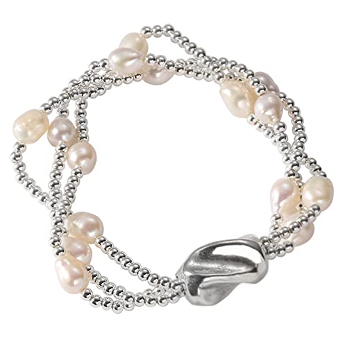 ZGHQHCDRH Rosenkranz-Armband, Dreischichtiges Perlenarmband aus 925er Sterlingsilber, elastisches Seil, wunderschönes Silberperlenarmband for Frauen und Mädchen ZGHQHCDRH Rosenkranz-Armband, Dreischichtiges Perlenarmband aus 925er Sterlingsilber, elastisches Seil, wunderschönes Silberperlenarmband for Frauen und Mädchen von ZGHQHCDRH