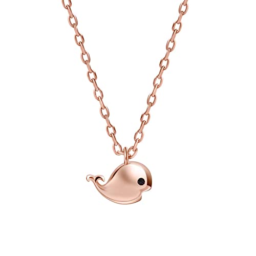ZGHQHCDRH Silberne Halskette für Damen, Sterling S925 Silber Halskette for Frauen Gnade Zirkon Goldene Kleine Wal Niedliche Tier Geschenk Schmuck for Mädchen von ZGHQHCDRH