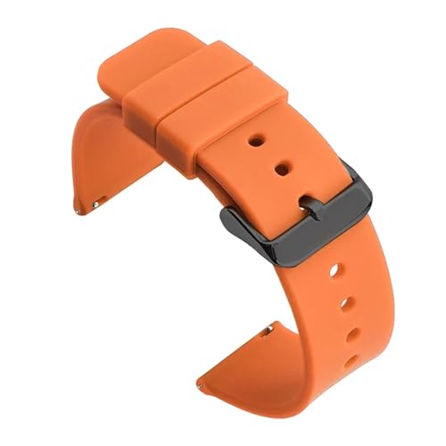 ZGHQHCDRH Silikon-Uhrenarmband, Gummi-Sportarmband(Orange black,18mm) von ZGHQHCDRH
