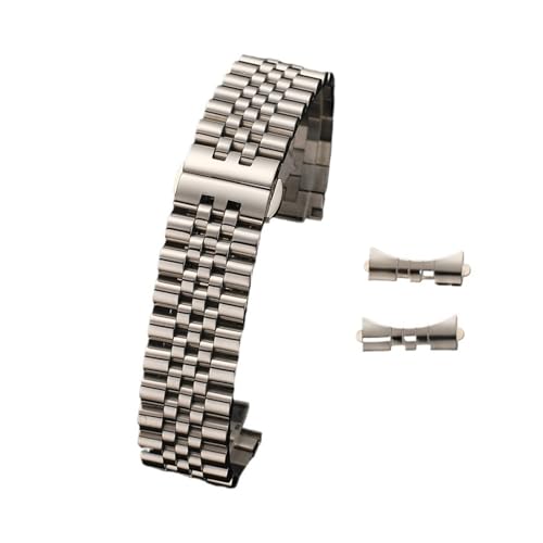 ZGHQHCDRH Uhrenarmband, Kompatibel mit Uhrenarmbändern aus Stahl mit flachem, gebogenem Ende(Silver,21mm) von ZGHQHCDRH