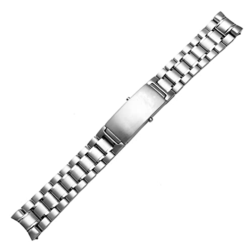 ZGHQHCDRH Uhrenarmband， Massives Edelstahlarmband mit gebogenem Ende for Uhren(20mm) von ZGHQHCDRH
