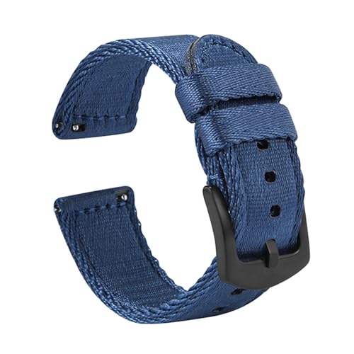 ZGHQHCDRH Uhrenarmband, Nylon-Uhrenarmband aus gewebtem Nylon, Sicherheitsgurt, Armband mit Schnellverschluss,(Blue,18mm) von ZGHQHCDRH