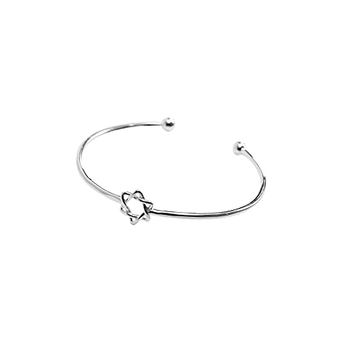 ZGHQHCDRH Verstellbarer offener Armreif mit Davidstern for Frauen, exquisites Damenarmband, modischer Sterlingsilberschmuck, Geschenke for ihre Frau und Freundin von ZGHQHCDRH