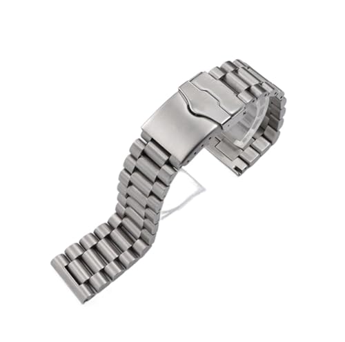 ZGHQHCDRH verstellbares Uhrenarmband ， Edelstahl-Armband Sport Flaches Ende Doppeldruckknopf Faltschließe Metallband(20mm) von ZGHQHCDRH