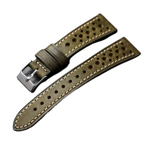 ZGHQHCDRH verstellbares Uhrenarmband ， Kompatibel mit antikem Uhrenarmband, atmungsaktiv, erste Schicht Rindsleder, handgefertigtes Herrenarmband(Maroon,22mm) von ZGHQHCDRH