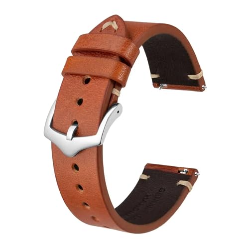 ZGHQHCDRH verstellbares Uhrenarmband ， Luxus Crazy Horse Leder Echtes Rindsleder Uhr Band for Männer Armband(22mm) von ZGHQHCDRH