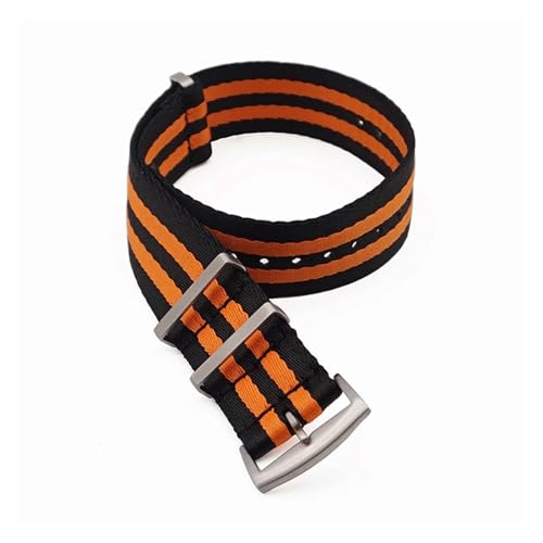 ZGHQHCDRH verstellbares Uhrenarmband ， Nylonband Sicherheitsgurt Armband Gürtel Männer Frauen Uhr Zubehör(Black Orange,20mm) von ZGHQHCDRH