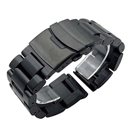 ZGHQHCDRH verstellbares Uhrenarmband ， Solide Verdickung Edelstahl Metallband Handgelenk(Black,26mm) von ZGHQHCDRH