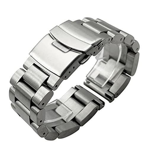 ZGHQHCDRH verstellbares Uhrenarmband ， Solide Verdickung Edelstahl Metallband Handgelenk(Silver,24mm) von ZGHQHCDRH