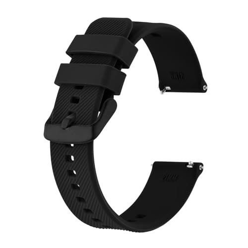 ZGHQHCDRH verstellbares Uhrenarmband ， Sport Silikon Uhr Band Armband for Männer Und Frauen Sandstrahlen Schnalle(Black,19mm) von ZGHQHCDRH