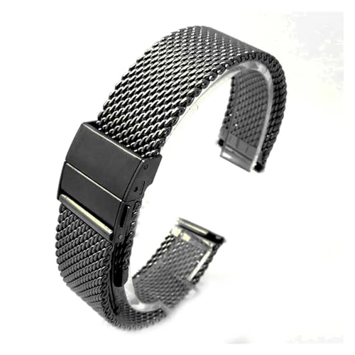 ZGHQHCDRH verstellbares Uhrenarmband ， Uhrenarmband aus Edelstahl mit Schnellverschluss(Black,22mm) von ZGHQHCDRH