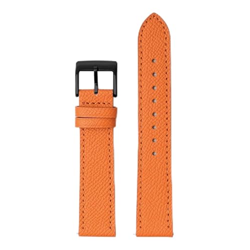 ZGHQHCDRH verstellbares Uhrenarmband ， Uhrenarmband aus Kalbsleder mit Schnellverschluss, handgefertigt, Palmenmuster, Armband(Orange or line,22mm) von ZGHQHCDRH