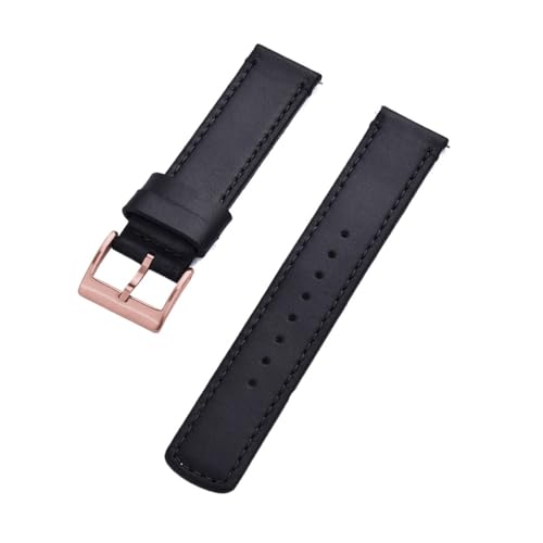 ZGHQHCDRH verstellbares Uhrenarmband ， Uhrenarmband aus Leder mit Schnellverschluss, silberne Schnalle for Herrenuhren, Zubehör(Black,20mm) von ZGHQHCDRH