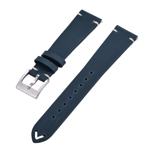 ZGHQHCDRH verstellbares Uhrenarmband ， Uhrenarmband aus echtem Leder mit Schnellverschluss for Herren und Damen(Blue,20mm) von ZGHQHCDRH