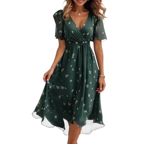 ZGIDDAZ Abendkleider Damen Lang Cocktailkleid Blumen Elegant Kleid Abschlusskleid Knielang Tunika Bindegürtel Hohe Taille Kleider Sommerkleid Kurzarm V Ausschnitt Summer Dress for Women Freizeitkleid ZGIDDAZ Abendkleider Damen Lang Cocktailkleid Blumen Elegant Kleid Abschlusskleid Knielang Tunika Bindegürtel Hohe Taille Kleider Sommerkleid Kurzarm V Ausschnitt Summer Dress for Women Freizeitkleid von ZGIDDAZ