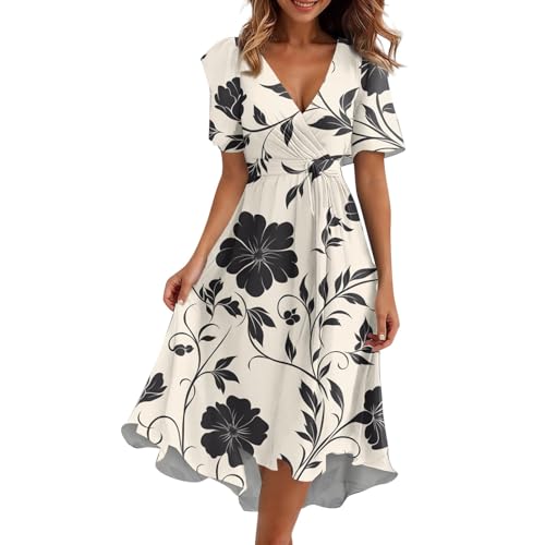 ZGIDDAZ Abendkleider Damen Lang Cocktailkleid Blumen Elegant Kleid Knielang Tunika Bindegürtel Hohe Taille Kleider Sommerkleid Kurzarm V Ausschnitt Summer Dress for Women Freizeitkleid ZGIDDAZ Abendkleider Damen Lang Cocktailkleid Blumen Elegant Kleid Knielang Tunika Bindegürtel Hohe Taille Kleider Sommerkleid Kurzarm V Ausschnitt Summer Dress for Women Freizeitkleid von ZGIDDAZ