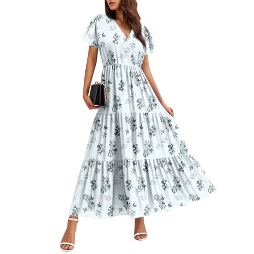 ZGIDDAZ Boho Kleid Damen Strandkleid Luftig Cocktailkleid Elegant Maxikleider Sommer V-Ausschnitt Partykleid Casual Tunika Kleider Kurzarm Blumenkleid Abendkleid Lang ZGIDDAZ Boho Kleid Damen Strandkleid Luftig Cocktailkleid Elegant Maxikleider Sommer V-Ausschnitt Partykleid Casual Tunika Kleider Kurzarm Blumenkleid Abendkleid Lang von ZGIDDAZ
